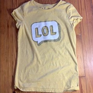 yellow LOL shirt